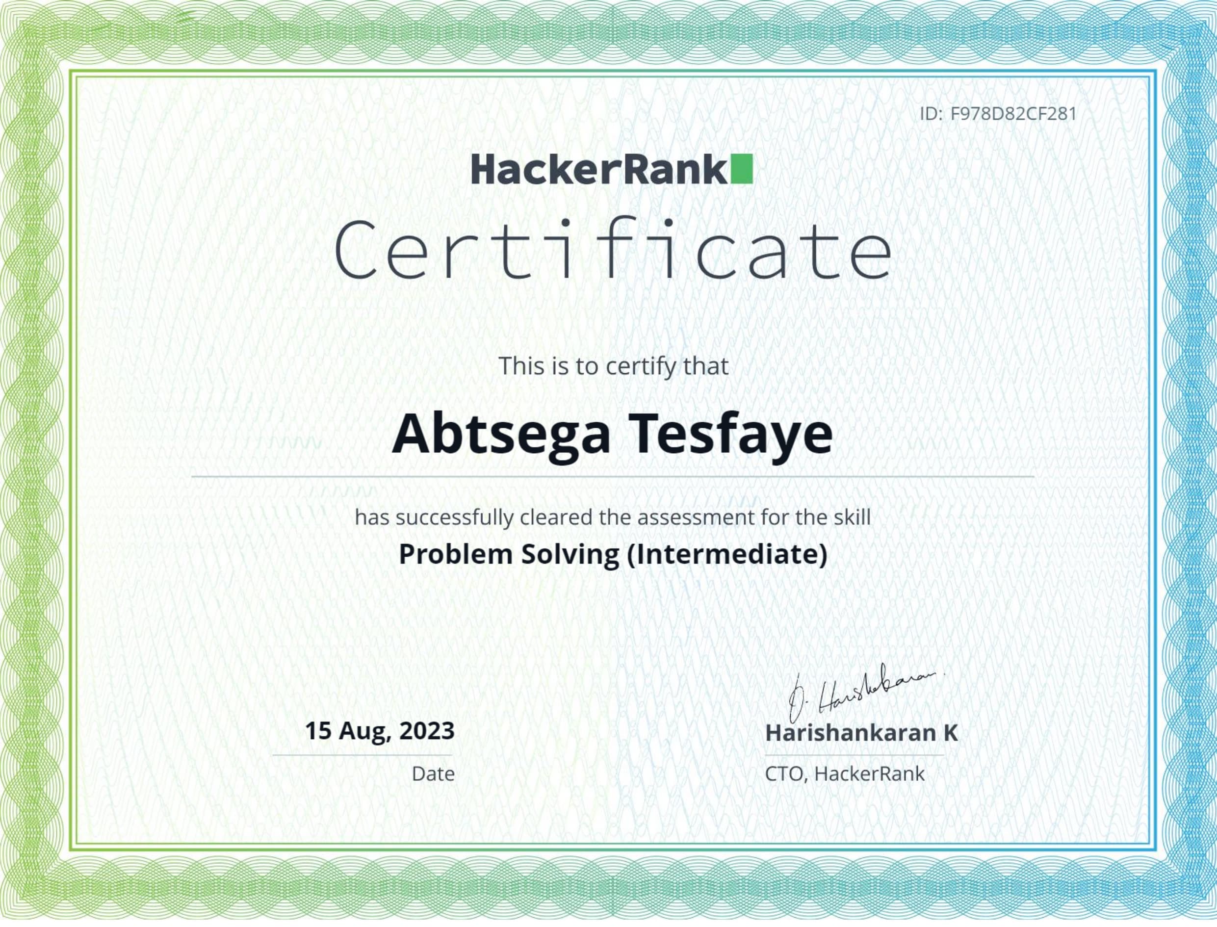 HackerRank Problem Solving-Intermediate